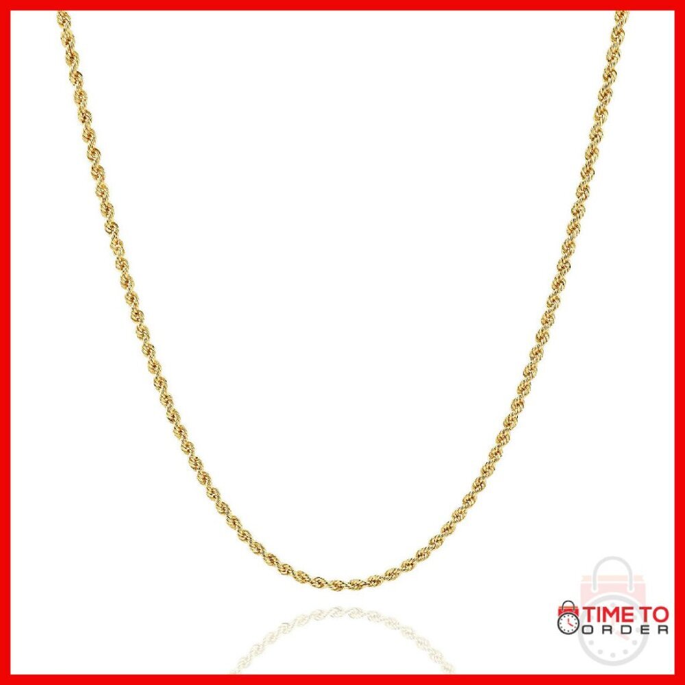 14k Gold Filled Rope Chain Necklace - Multiple Sizes Available